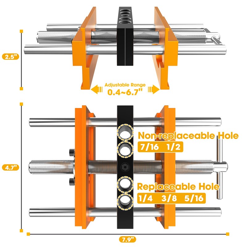 BLEKOO Upgraded 6.7 inch Self Centering Doweling Jig Kit, Drill