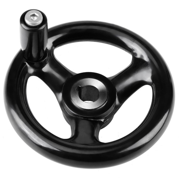 12mm*100mm Black Bakelite Wheel with Round 3 Spoke Handle and