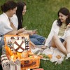 Wicker Picnic Basket Set for 4 Persons with Waterproof Picnic