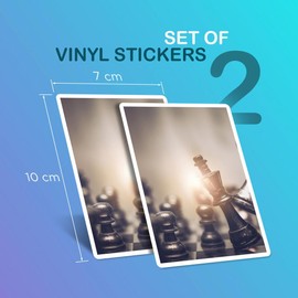Vinyl Rectangle Vertical (Portrait) Stickers (Set of 2) 10cm - Chess Board Game Skill Strategy for Laptops, Tablets, Luggage, Scrap Booking, Fridges #52705