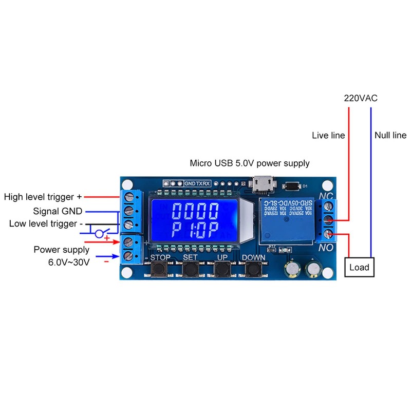 Watris Veiyi Timer Relay 5V/12V/24V, Timer Module, Sonic Switch with