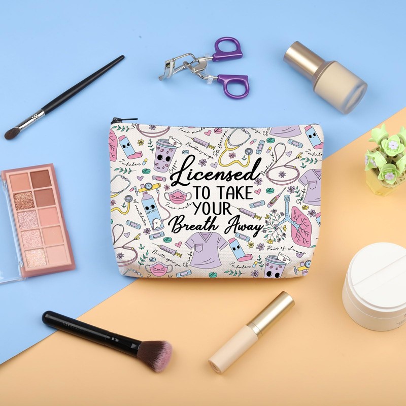 PLITI Funny Respiratory Therapist Makeup Bag Respiratory Therapist RT Gift