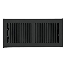 Rocky Mountain Goods 4” X 10” Black Floor Register Vent - Heavy Duty Steel Floor Vent with Easy Adjust Airflow Lever (2)