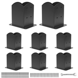 4x4 Post Base 8 Pcs,(Inner Size 3.6x3.6) Wood Fence Post Anchor,Decking Post Base,Railing Post Brackets,Heavy Duty Steel Post Bracket for Pavilion,Deck Railing,Support Deck Base Plate,Pergola