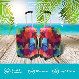 Explore Land Travel Luggage Cover Suitcase Protector Fits 23-26 Inch Luggage (Geometry, M)