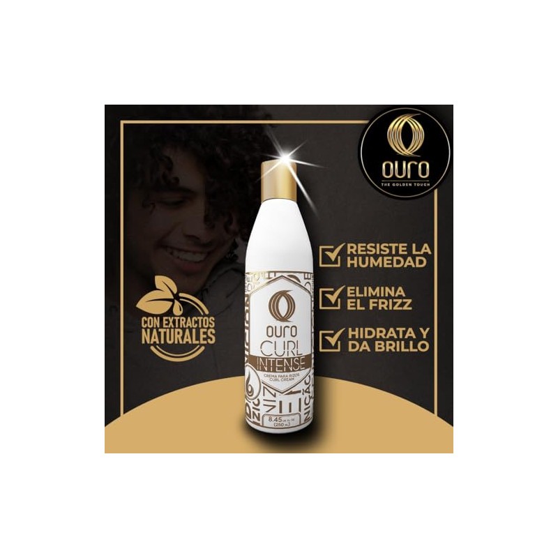 Ouro CURL INTENSE Crema para Rizos 250 ml.