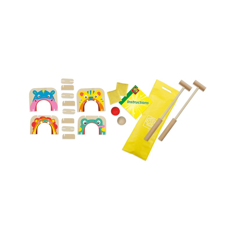 SES Creative 02293 Animals Croquet and Bean Bag Throw, Various