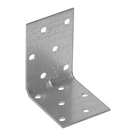 60mm x 60mm x 40mm Heavy Duty Perforated Angle Bracket with Reinforcement Corner Reinforced Metal Braces Steel Repair Connector KMP4 (Pack of 10)
