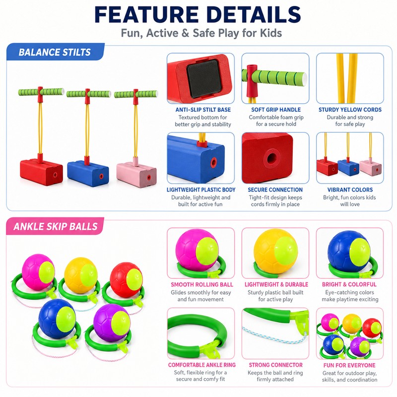 Kids Skip Ball Ankle Jump Toy for Active Play –