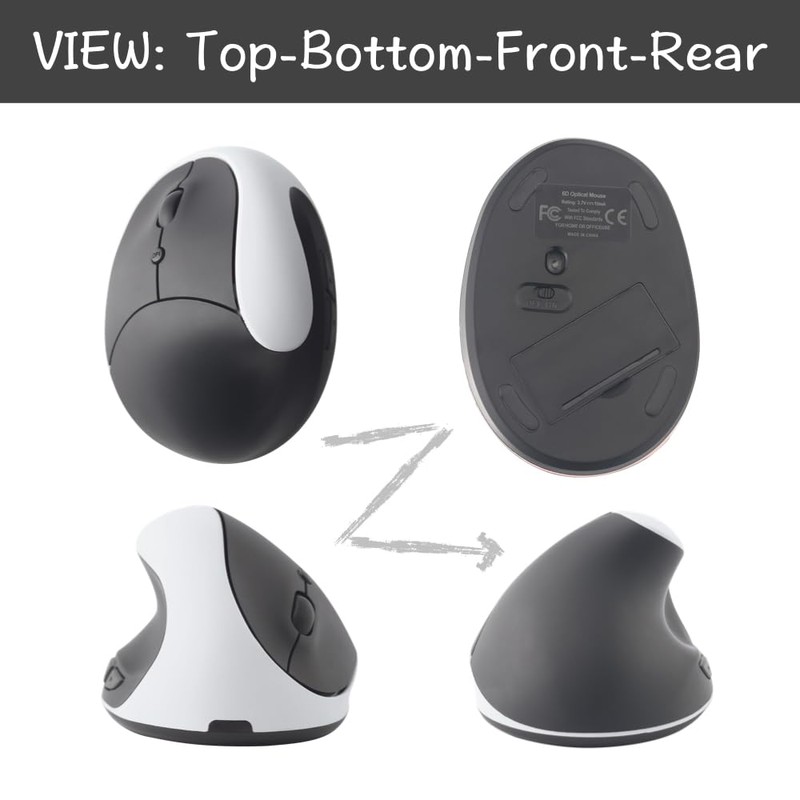 Urby Left Handed Mouse Wireless, Ergonomic, Vertical. Also As Left