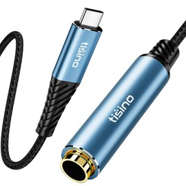 Tisino USB C to 1/4" Headphone Adapter-20cm, 384kHz/32bit USB C to 6.35mm TRS Stereo Jack Adapter Cable for Samrtphone, Laptop, Amplifiers, Mixers, Home Theater, 6.35mm Headphones-20cm