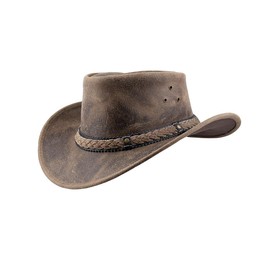 Black Jungle Aramac Leather Cowboy Hat Australia Hat, charcoal