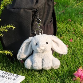 Apricot Lamb Cute Toys Plush key grey vid bunny Stuffed Animal Soft Keychain for Kids Bag, Purse, Backpack, Handbag 4.7 Inches
