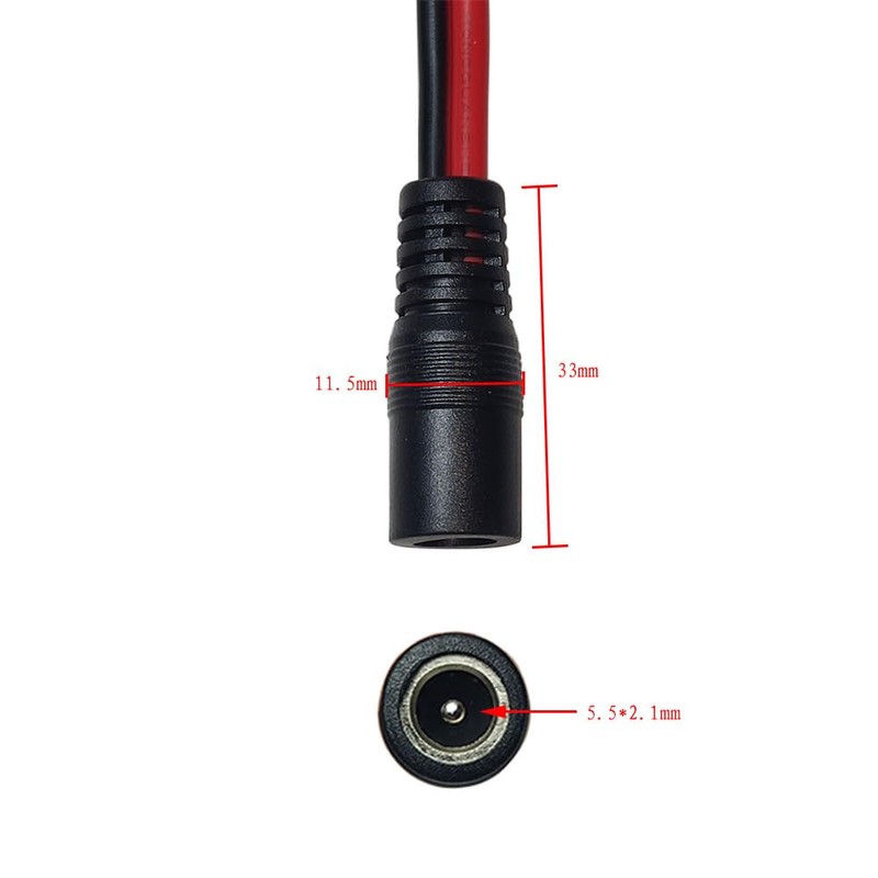 Jasavdio 5.5mm x 2.1mm DC Female Power Plug Cable for