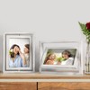 Egofine 2 Pack 5x7 Rotating Floating Picture Frames,Double-Sided Display with