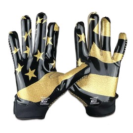 BATTLE SPORTS SCIENCE Battle Sports USA Glitter Doom 1.0 Wide Receiver Football Gloves - Adult and Youth Football Gloves - Ultra Grip Gloves