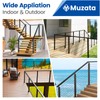 Muzata 6'6" Aluminum Black Cable Railing Handrail Rectangular Handrail for