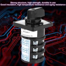 Switch 7 Position, 500V 20A Toggle Switch Selector Switch, 12 Terminals Locking Type 0-1-2-3-4-5-6 Cam Switch