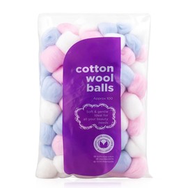KARRMA Cotton Wool Colour Balls Pack of 200 - Soft & Gentle for Cleansing - Ideal for All Beauty Needs, Baby Care, Makeup Removal, Personal Care and Skincare - 100% Pure Cotton