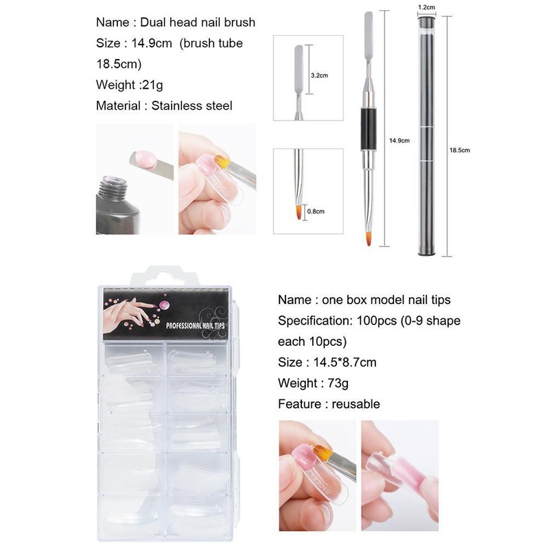 Luminous Nail Gel Kit for Nails Extensions with Nail File