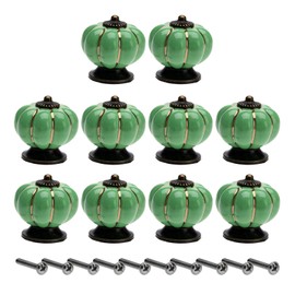 Mgoodoo 10 x Green Ceramic Door Knobs for Cupboard Cupboard Dresser Drawer Kitchen Furniture Knob Vintage