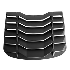 IKON MOTORSPORTS Rear Window Louver Compatible with 2024-2025 Ford Mustang 7th Gen S650 Coupe 2-Door, IKON Style ABS Plastic Matte Black Back Windshield Sun Shade Cover Vent