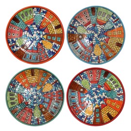 Gall&Zick Ceramic Plate Hand-Painted Colourful Dinner Plate (Breakfast Plate GZM-561 Set/2)