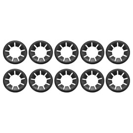 sourcing map M20 10Pcs Bearing Clamp Washer, 65Mn Internal Tooth Washers Tooth ing Ring Washers Quick Speed Nut ing Fastener, Black