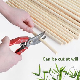 SOSMAR Pack of 30 Wooden Sticks for Crafts, Bamboo Sticks, Round, Diameter 10 mm x 30 cm, Long, Natural Wooden Stick, Craft Wood for Model Making, DIY Crafts and Decoration