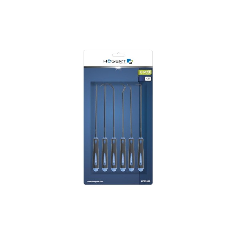 Högert Technik - Set of 6 Long Hooks Carbon Steel,