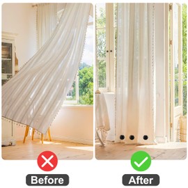 Heveer Curtain Weights Magnetic Shower Curtain Weights Round Shower Curtain Weight Curtain Weights Pack of 6 for Curtains Tablecloths Outdoor Black