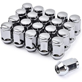 MIKKUPPA M12x1.5 Lug Nuts - Replacement for 2006-2019 Ford Fusion, 2000-2019 Ford Focus, 2001-2019 Ford Escape Aftermarket Wheel - hrome Closed End Lug Nuts 20pcs