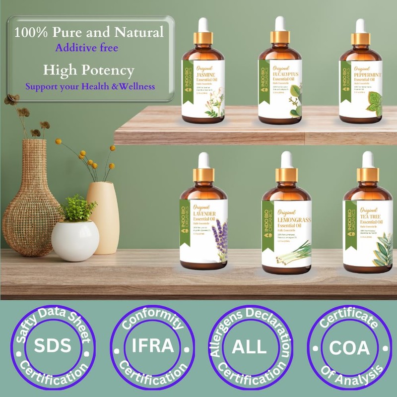 INDO BIO ORGANICS Jasmine Essential Oil (100ml), 100% Pure &