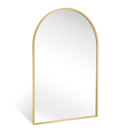 Minuover 20" x 30" Gold Arched Mirror, Arch Bathroom Vanity Wall Mirror, Modern Aluminum Alloy Metal Frame Arch Mirror for Bathroom, Living Room, Bedroom, Entryway