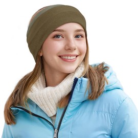 Sukeen Ear Warmer Headband for Women Winter Headband, Double-Layer Warm Winter Headband Ear Warmer, Running Ear Warmer for Women Ear Muff Headband for Cold Weather Outdoor Sports, Gray Brown Size M