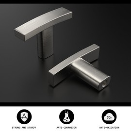 homdiy T Cabinet Knobs 50 Pack Brushed Nickel Cabinet Pulls Single Hole Kitchen Knobs Arch Drawer Pulls for Bathroom Dresser Drawer