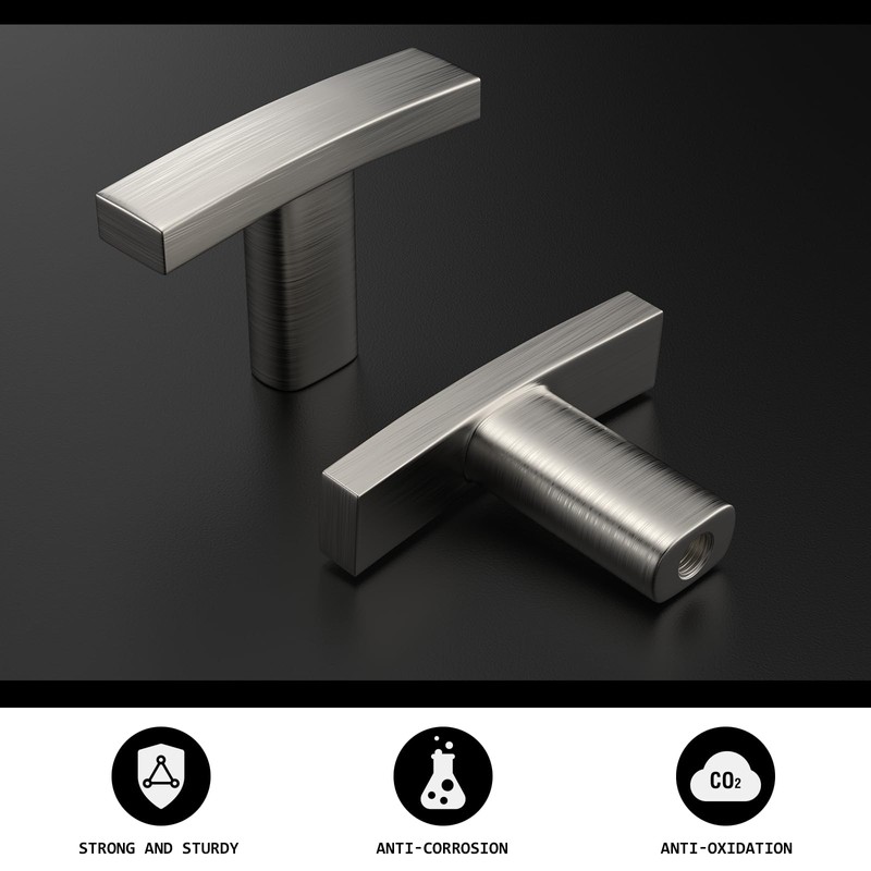 homdiy T Cabinet Knobs 50 Pack Brushed Nickel Cabinet Pulls