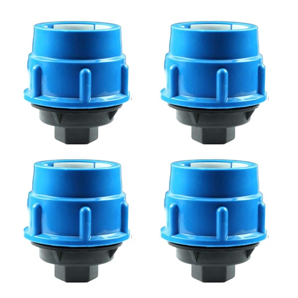 Set of 4 PP Fitting Screw Connection for PE Pipe
