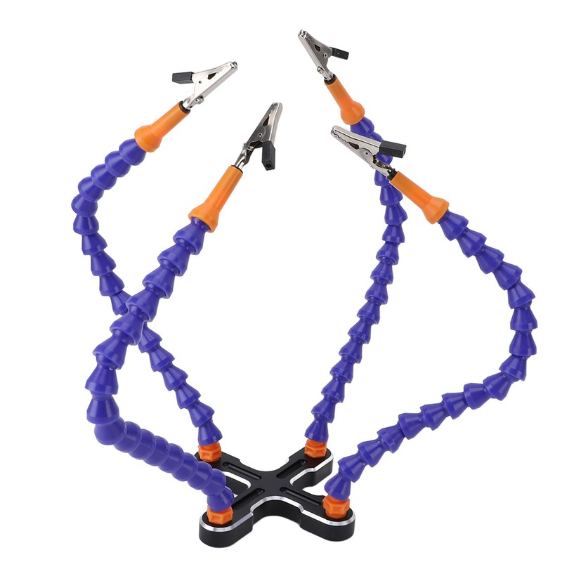 Soldering Helping Hands 4 Flexible Arms Aluminum Alloy Base Third