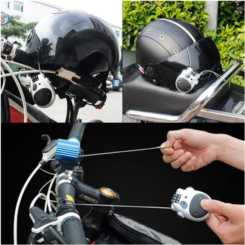 ZHjuju Cable Lock, 3digit Combination Lock Retractable Cable Lock Travel