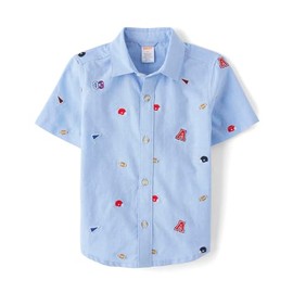 Gymboree,and Toddler Short Sleeve Button Up Shirts,Blue Varsity,8