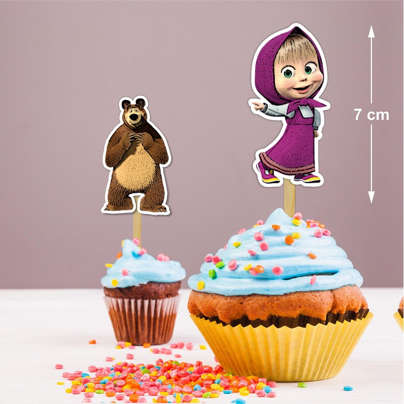 Masa and the Bear CupCake Topper