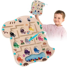 Dinosaur Toys, Magnetic Color and Number Maze, Montessori Toys for 2 3 4 5 Year Old, Learning Educational Sensory for Toddlers and Kids Boys Girls