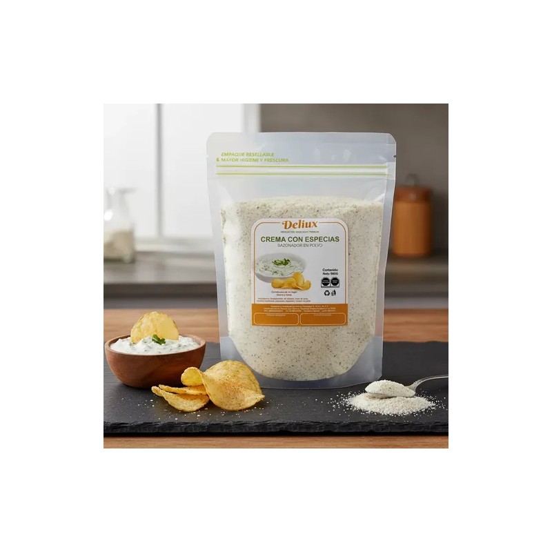 Polvo Sazonador Crema Con Especias Para Papas, Botanas 500g