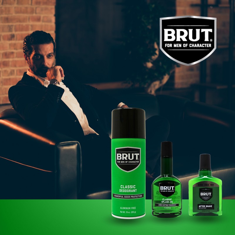 Brut Fragrance Gift Set Deodorant Spray, Cologne, & Aftershave