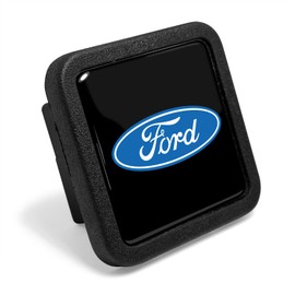 iPick Image for Ford Logo Black Rubber Heavy-Duty 2" Trailer Tow Hitch Receiver Cover for Class 3 and Class 4