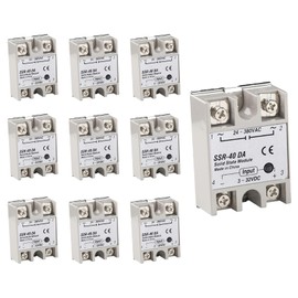 diymore 10pcs 24V-380V SSR-40DA 40A 3-32V DC-AC Solid State Relay Module