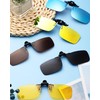 5 Pairs Polarized Clip-On Sunglasses Rimless Flip Up Anti-Glare Driving