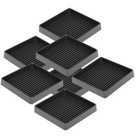 2inch Non Slip Furniture Pads- Rubber Anti Skid Caster Cups, Leg Coasters- Couch, Chair, Feet, and Bed Stoppers- Anti-Sliding Floor Protectors (8, Square Black)