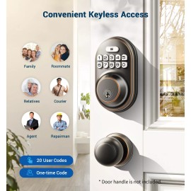 Veise Keyless Entry Door Lock, Electronic Keypad Deadbolt, Keyed Entry, Auto ...